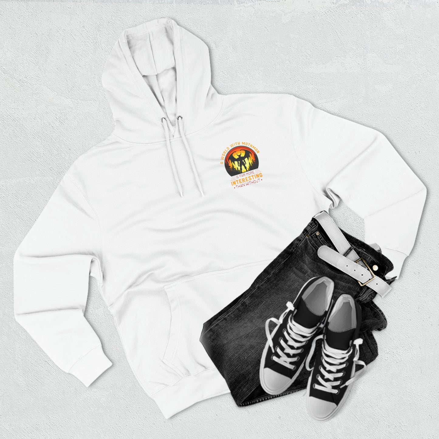A world with Mothman is more interesting than without- Three-Panel Fleece Hoodie