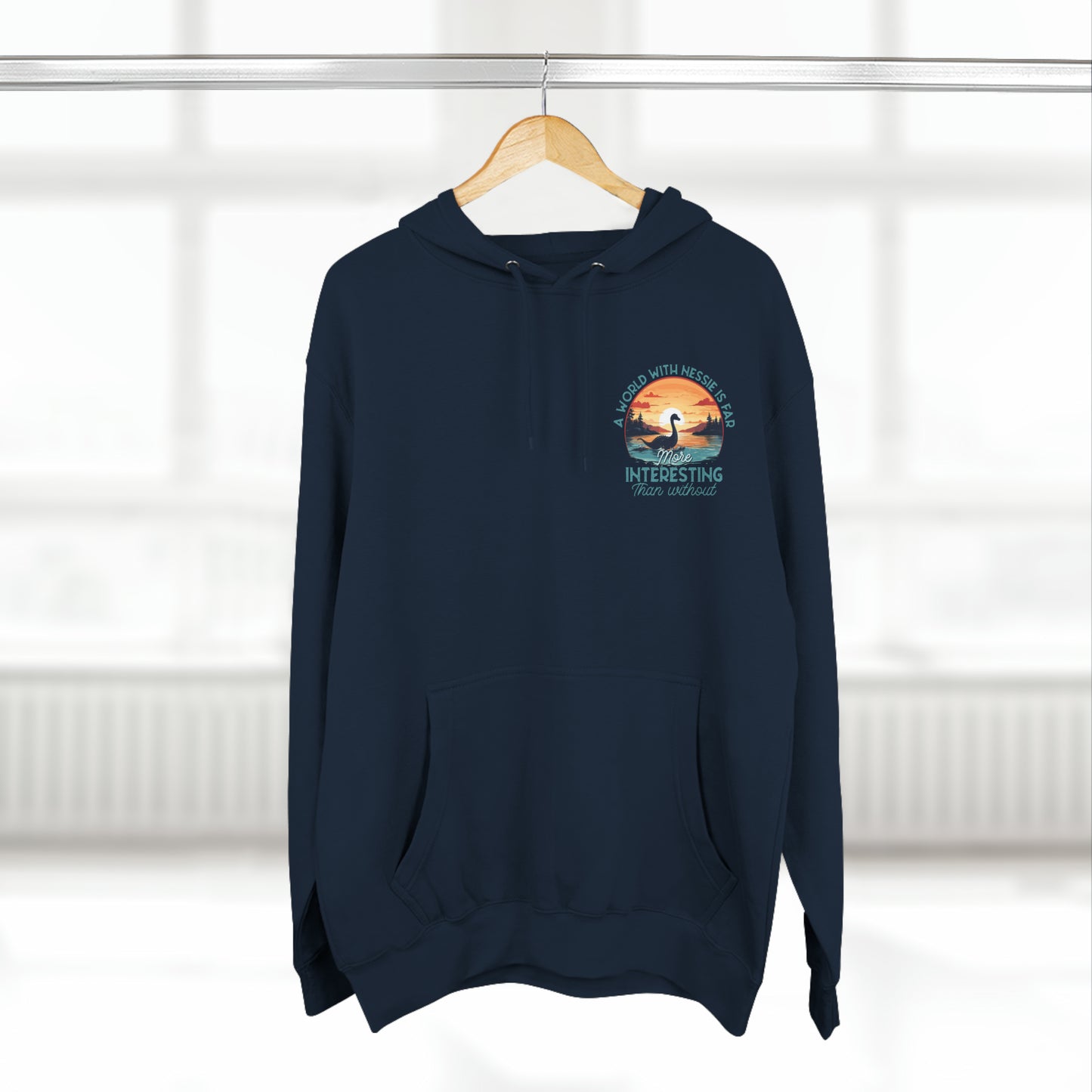 Nessie (loch ness monster)- Three-Panel Fleece Hoodie