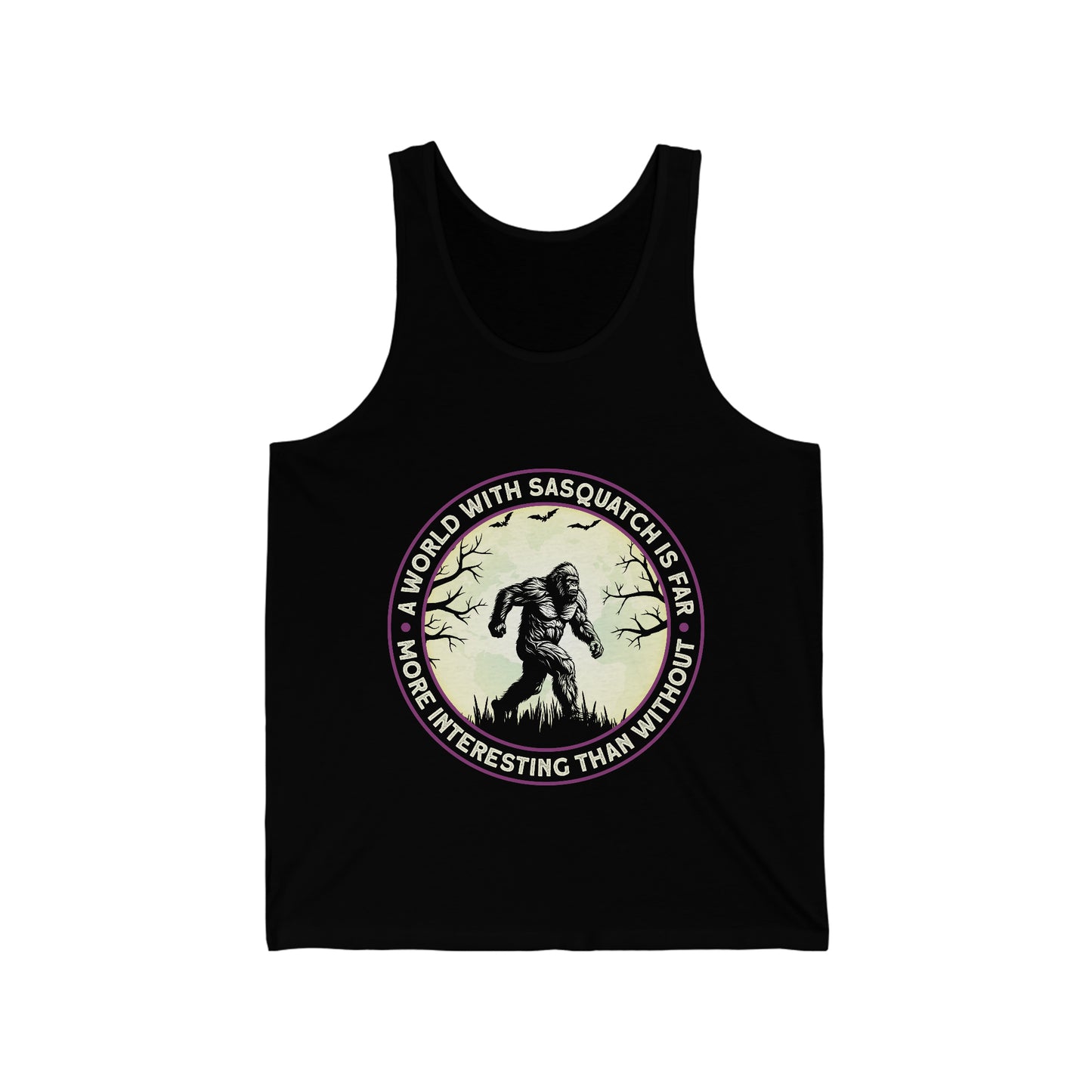 A world with Sasquatch is far more interesting than without- Unisex Jersey Tank