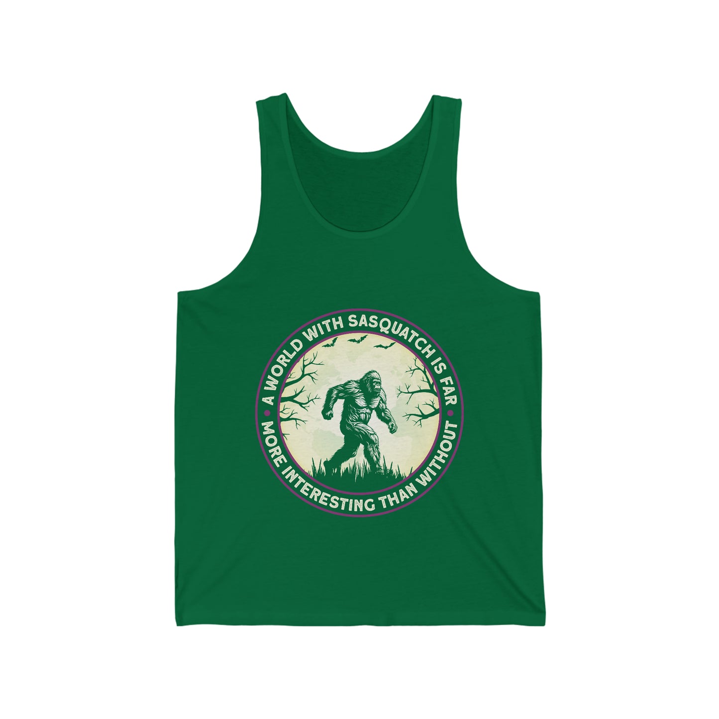 A world with Sasquatch is far more interesting than without- Unisex Jersey Tank