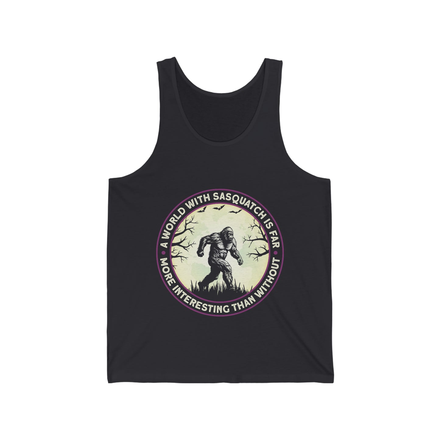 A world with Sasquatch is far more interesting than without- Unisex Jersey Tank