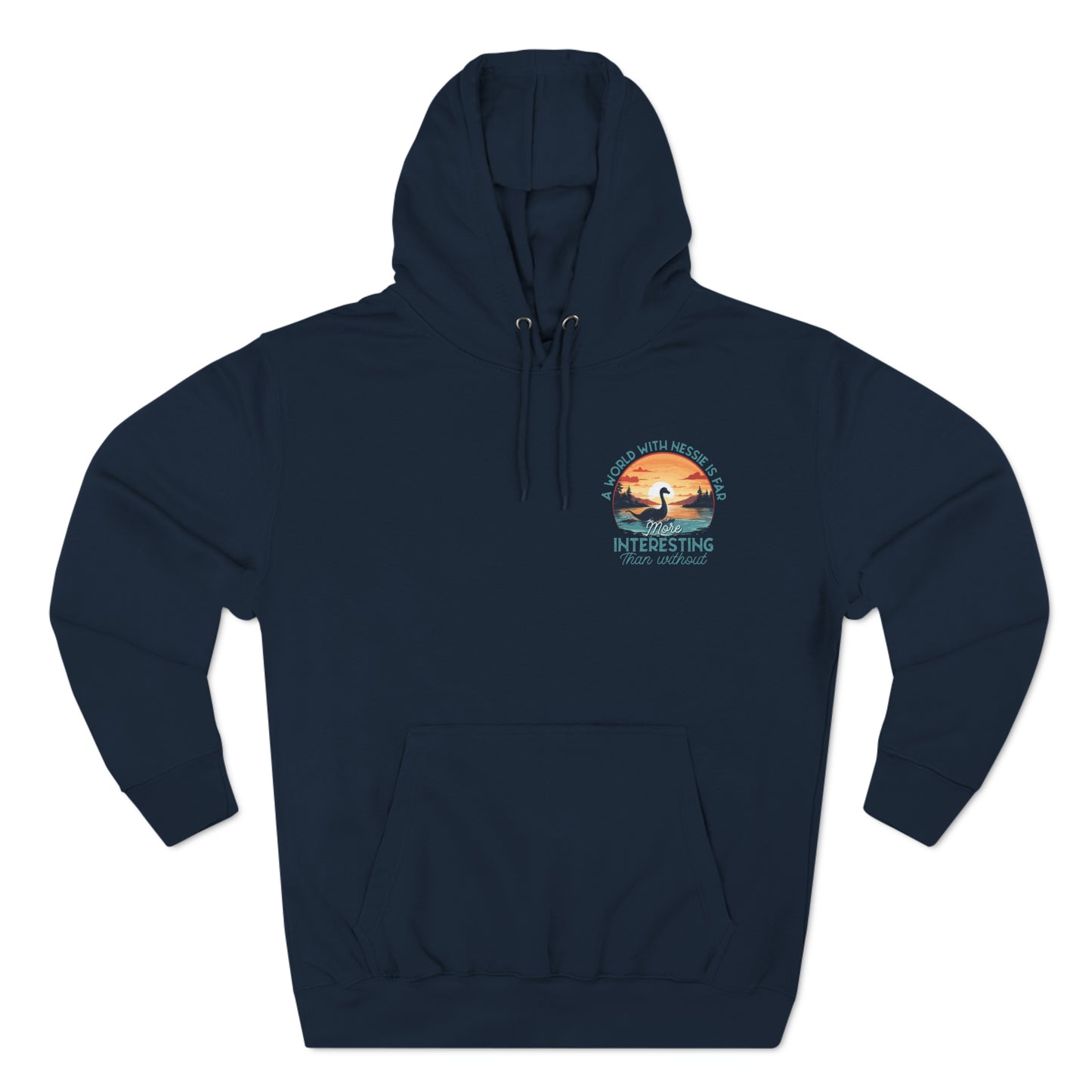 Nessie (loch ness monster)- Three-Panel Fleece Hoodie