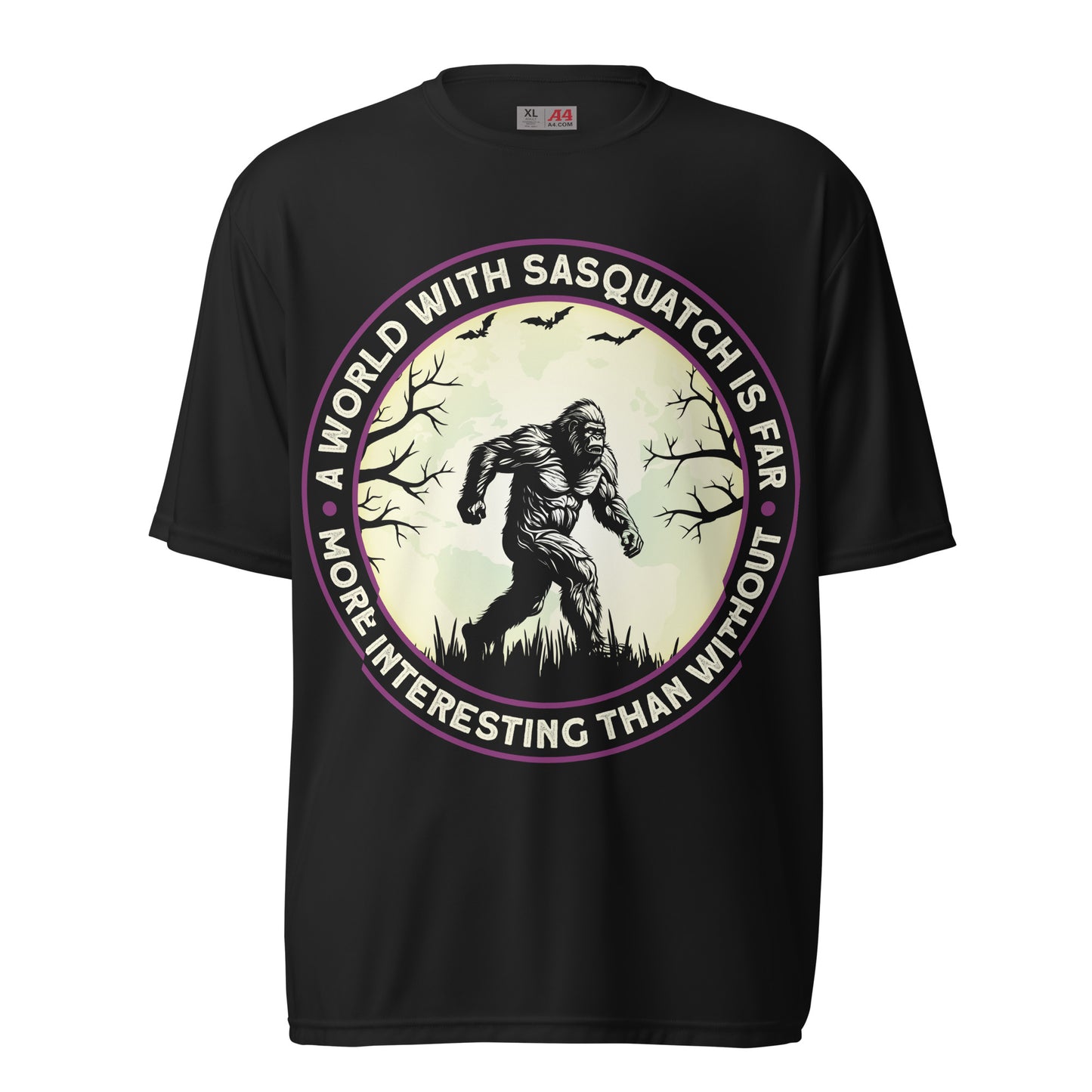 A world with Sasquatch is far more interesting than without- Unisex performance crew neck t-shirt